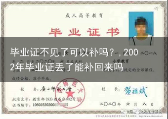 毕业证不见了可以补吗？,2002年毕业证丢了能补回来吗